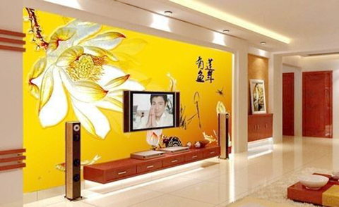 苏州装饰设计公司 橙色背景墙