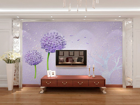 苏州装饰设计公司 紫色背景墙